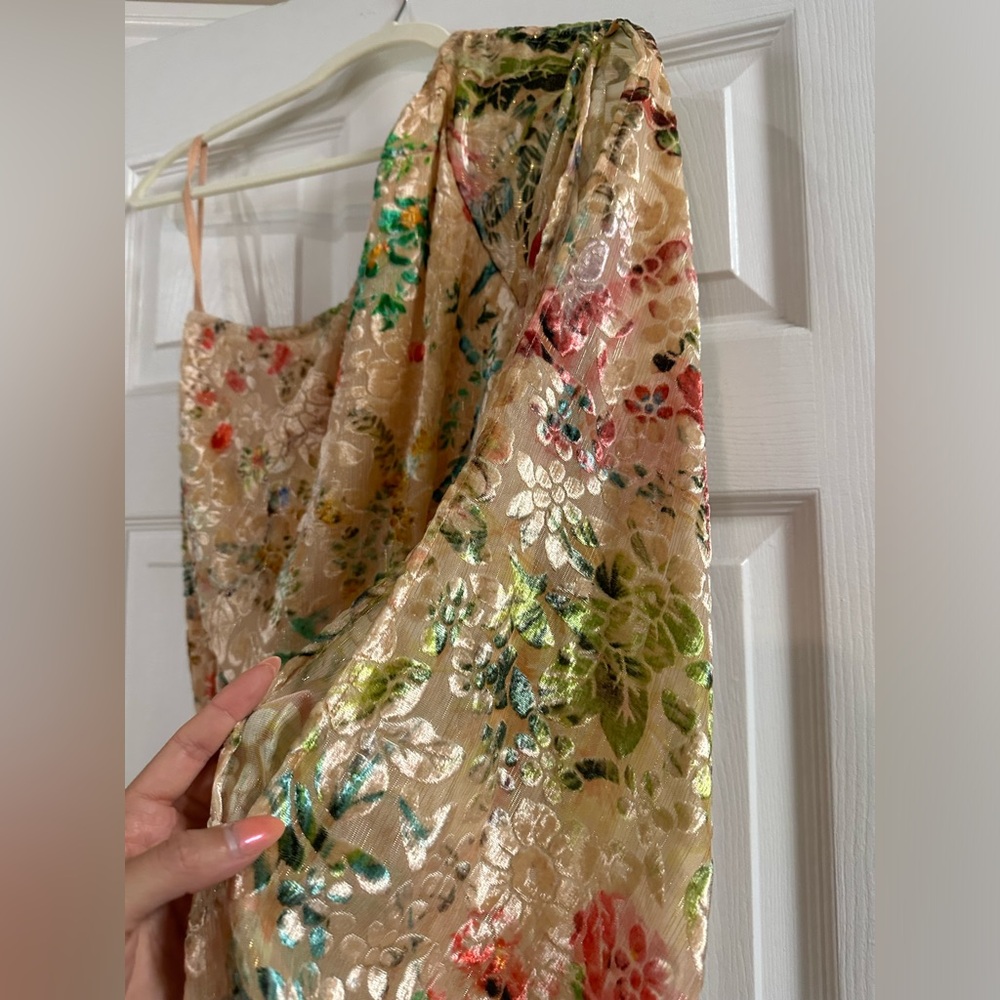 Revolve dress, HEMANT AND NANDITA Veena Dress in Nude Size S. Belt is damaged - Picture 10 of 14